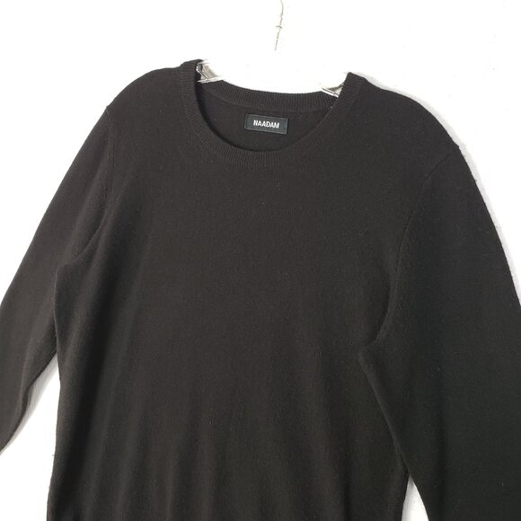 NAADAM 100% Cashmere Sweater Pullover Black Crew Neck Minimalist size M - Picture 4 of 14